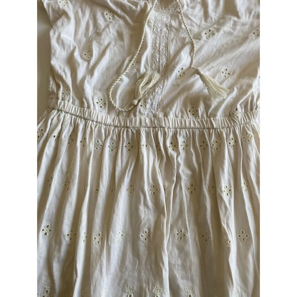 Lauren ralph Lauren Women's S Dress Cream Eyelet Boho Peasant Jersey cottagecore - Picture 11 of 16
